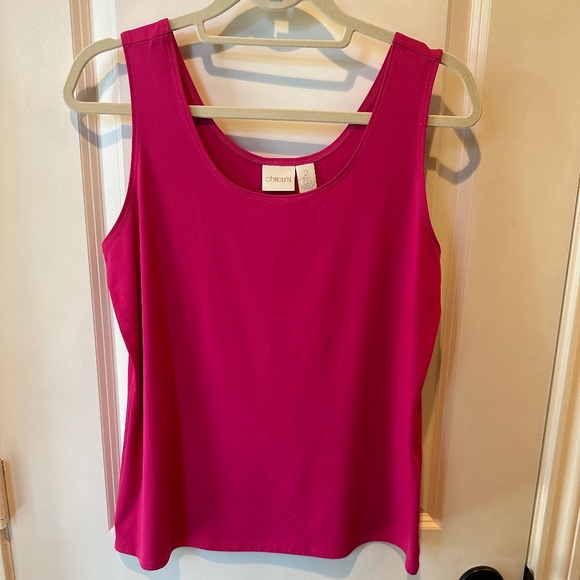 Chico's Tank Top / Shell size 2 (large) Nylon / Spandex Vibrant Pink - Picture 1 of 11